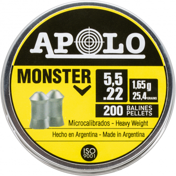 Пуля пневматическая APOLO MONSTER 5,5мм, 1,6гр (200 шт.)